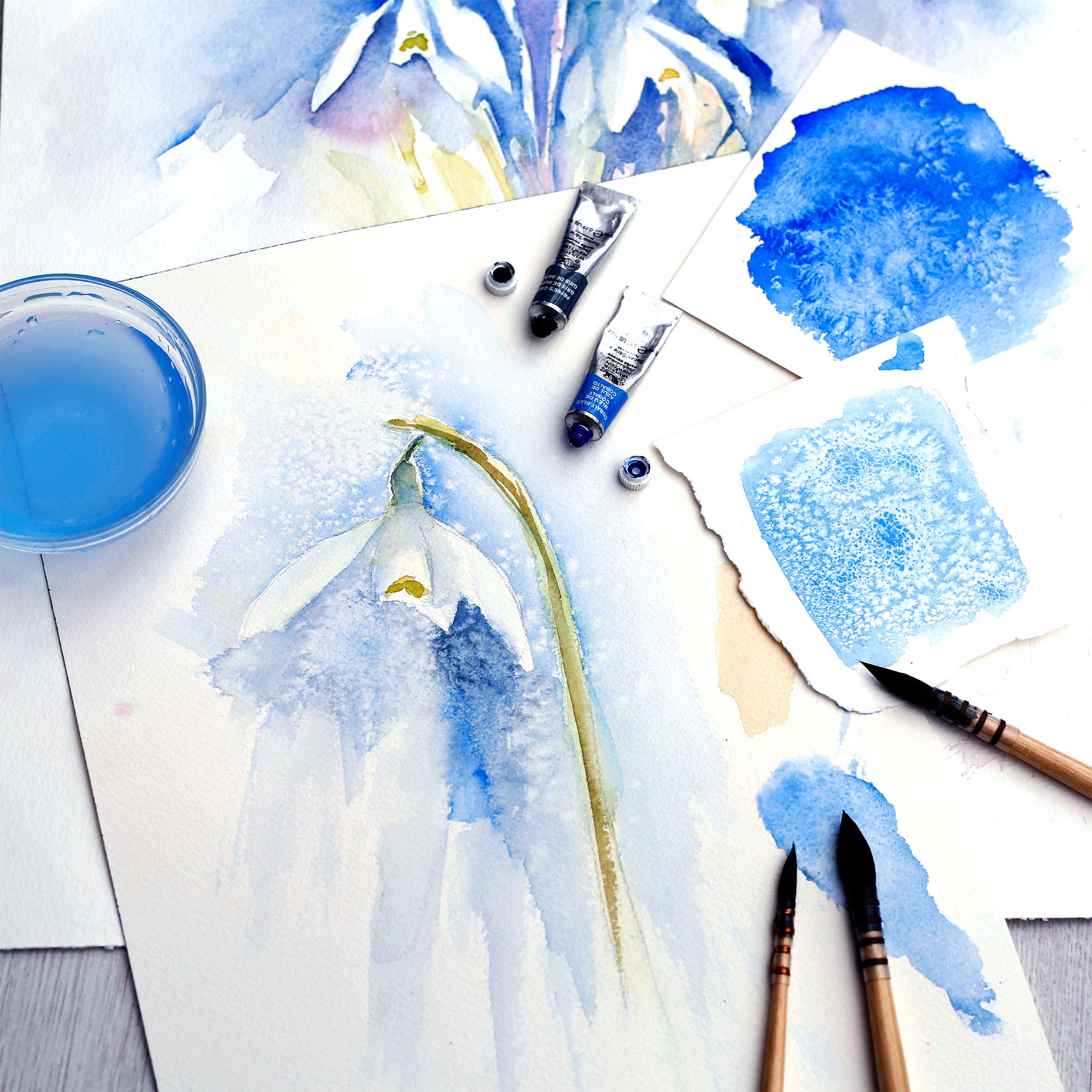 Paint Frosty Snowdrops
